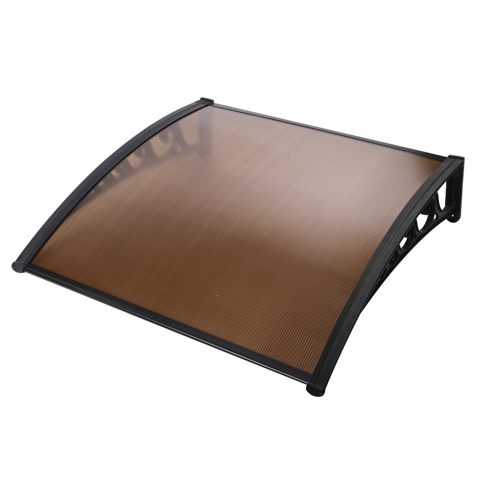 Awnings: Instahut Window Door Awning 1mx1.2m Brown