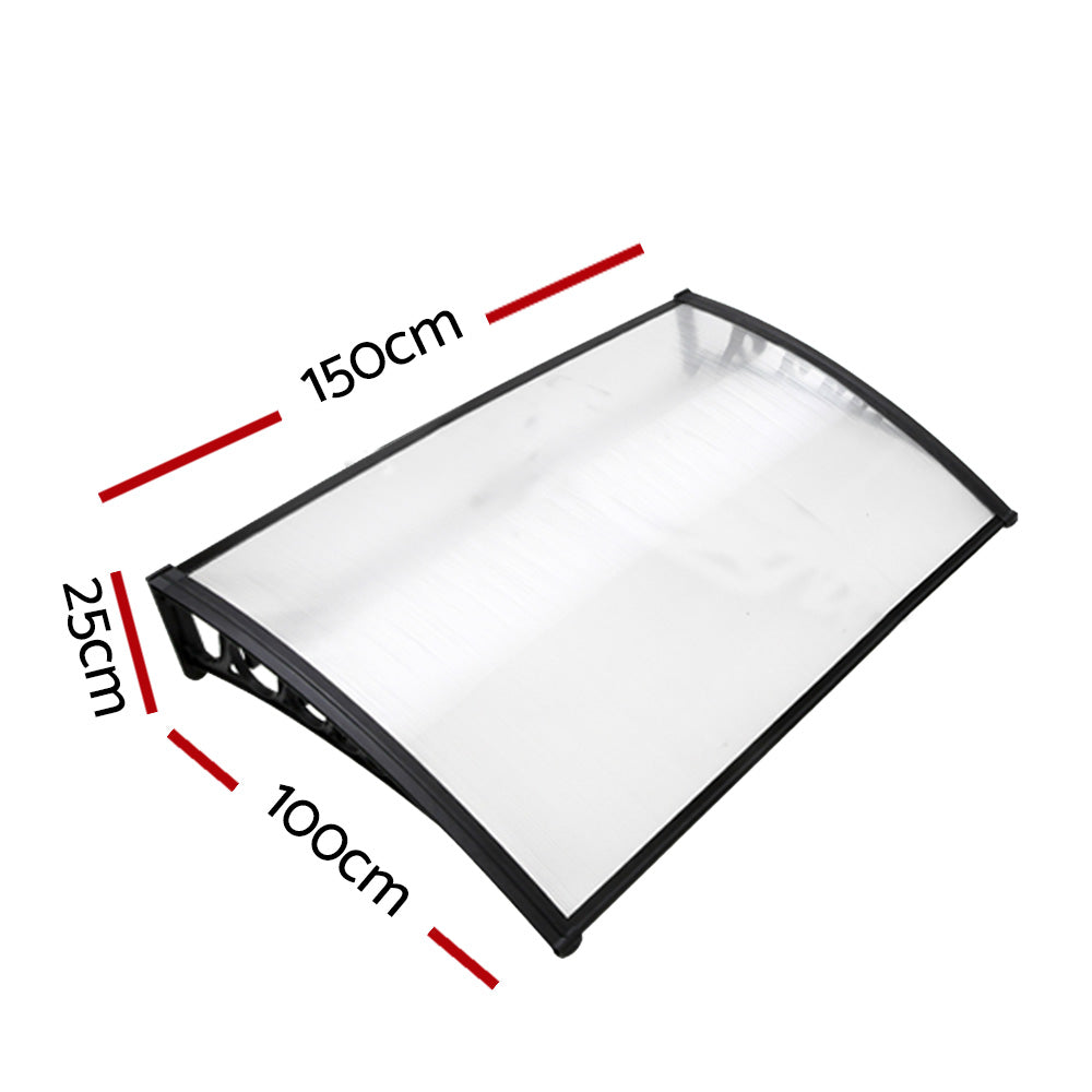 Awnings: Instahut Window Door Awning 1mx1.5m Transparent