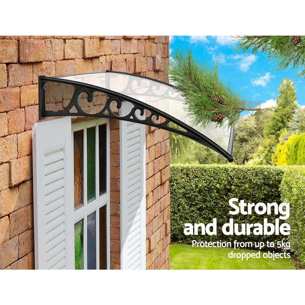 Awnings: Instahut Window Door Awning 1mx1.5m Transparent