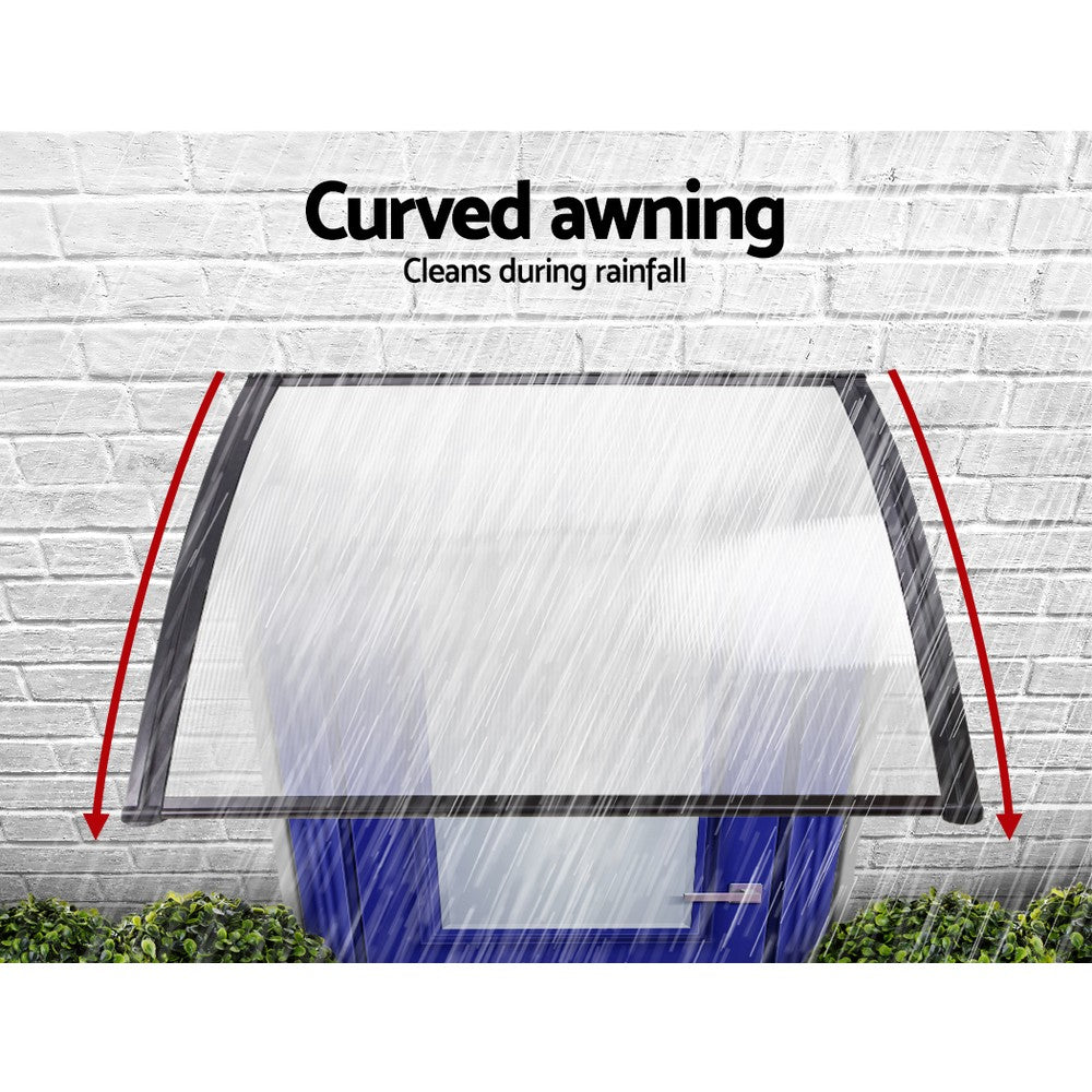 Awnings: Instahut Window Door Awning 1mx1.5m Transparent