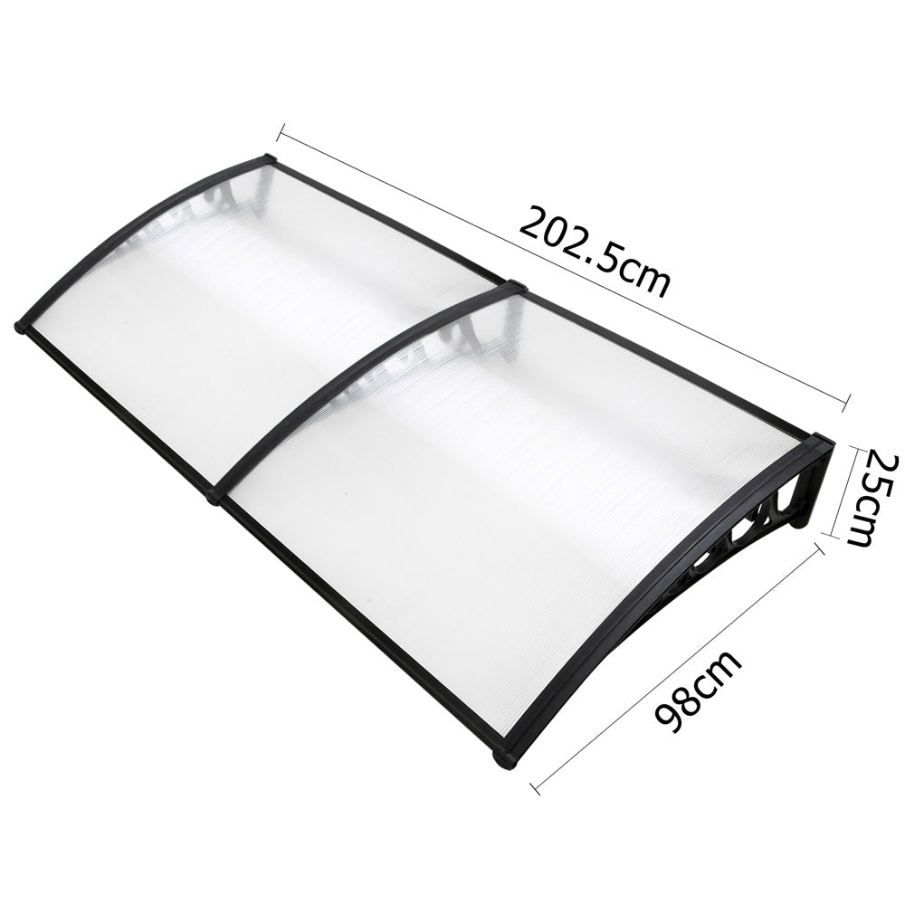 Awnings: Instahut Window Awning Door Canopy 1mx2m Transparent