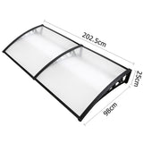 Instahut Window Awning Door Canopy 1mx2m Transparent Hollow Sheet Plastic Frame