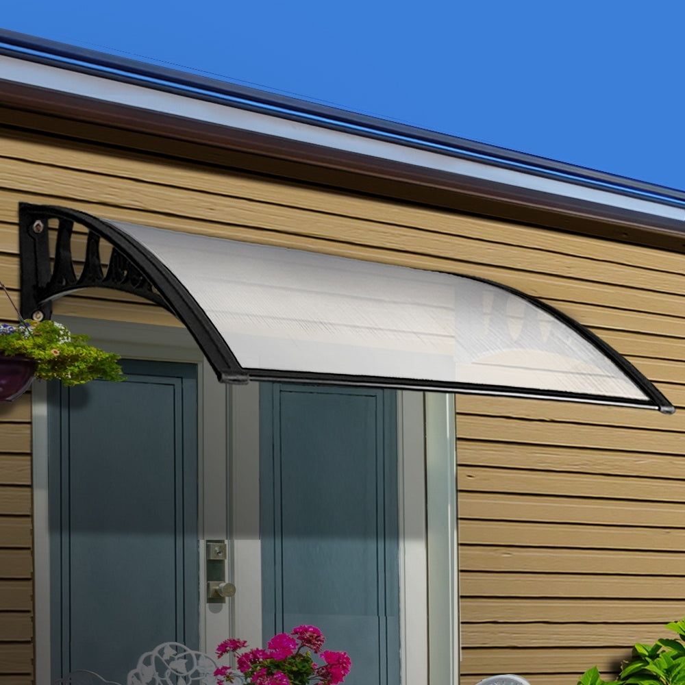 Awnings: Instahut Window Awning Door Canopy 1mx2m Transparent