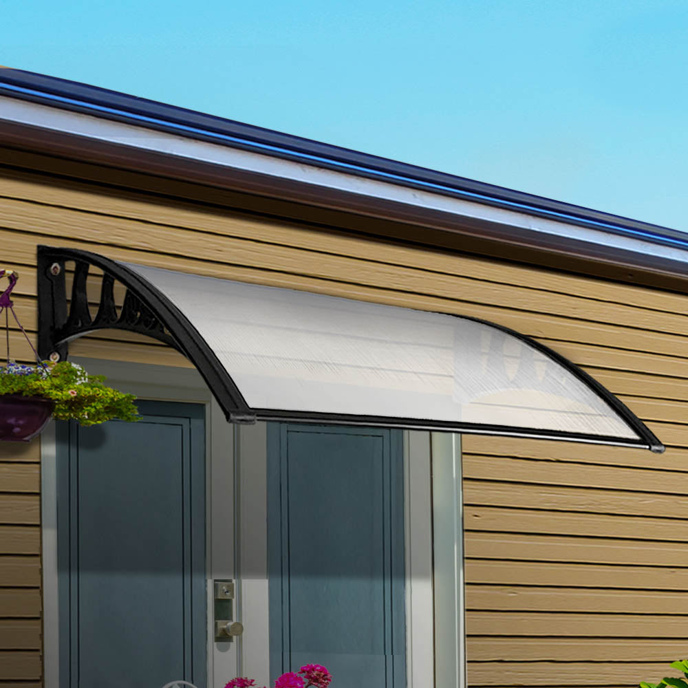 Awnings: Instahut Window Awning Door Canopy 1mx2m Transparent