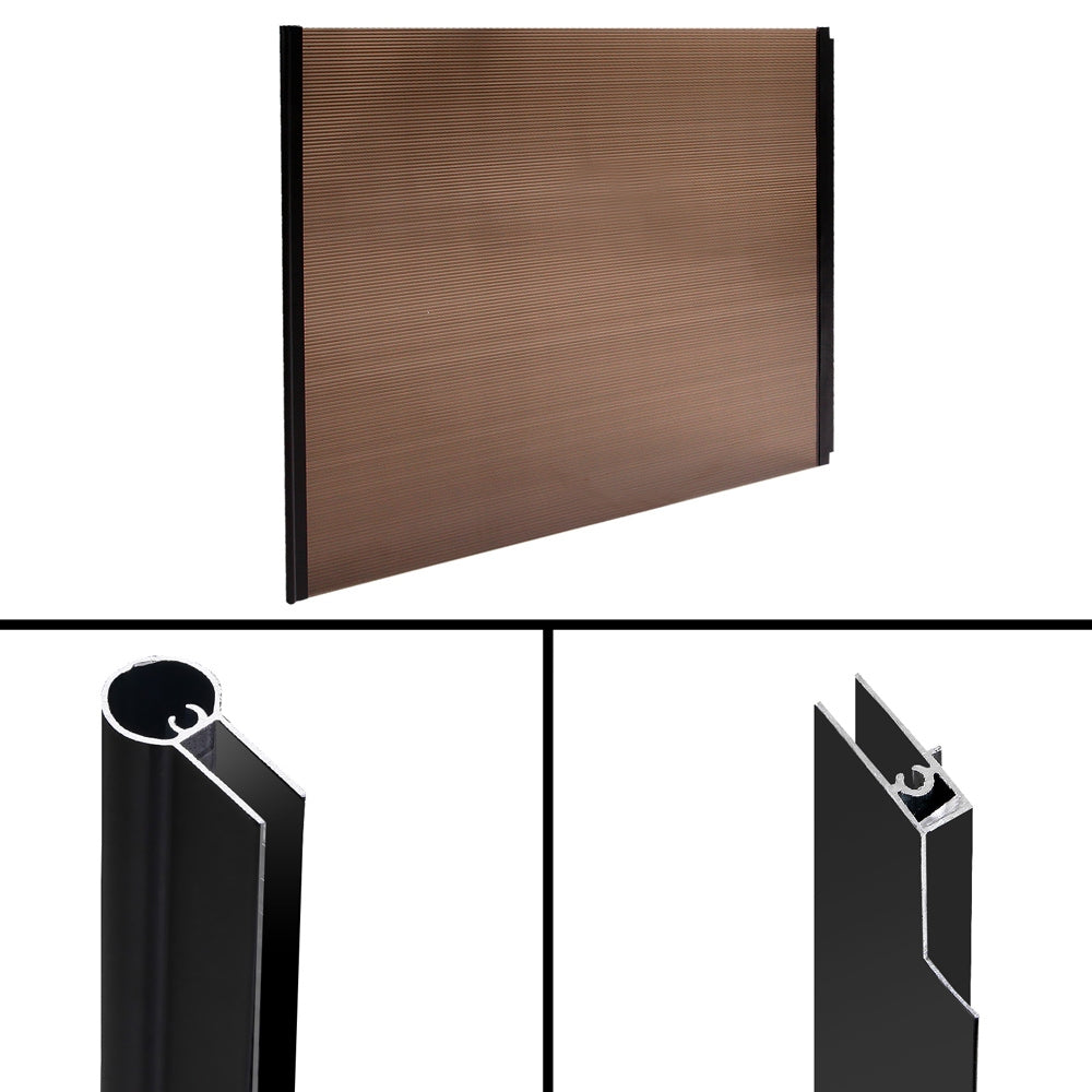 Awnings: Instahut Window Awning Door Canopy 1m x 2m Brown