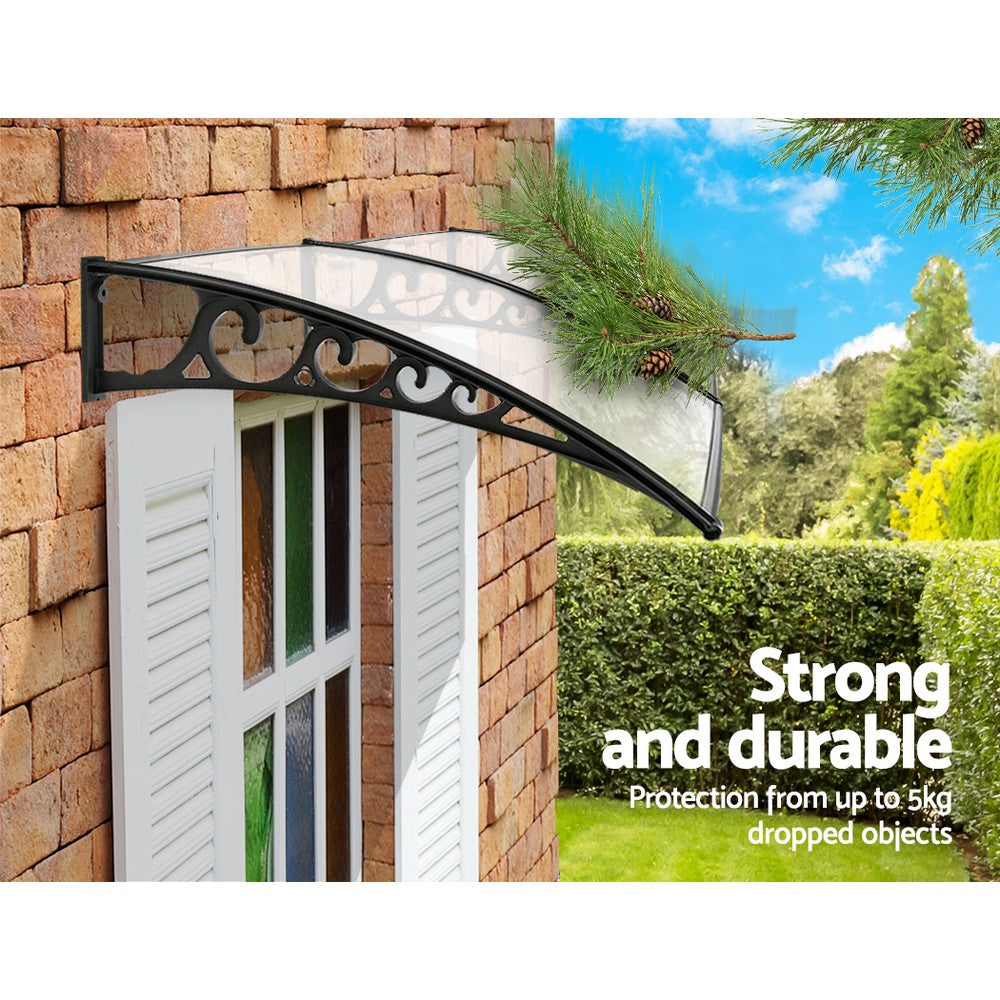 Awnings: Instahut Window Door Awning 1mx2.4m Transparent