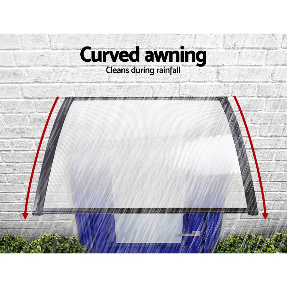 Awnings: Instahut Window Door Awning 1mx2.4m Transparent