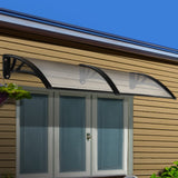 Instahut Window Door Awning 1mx2.4m Transparent Hollow Sheet Plastic Frame