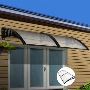 Instahut Window Door Awning 1mx2.4m Transparent Hollow Sheet Plastic Frame