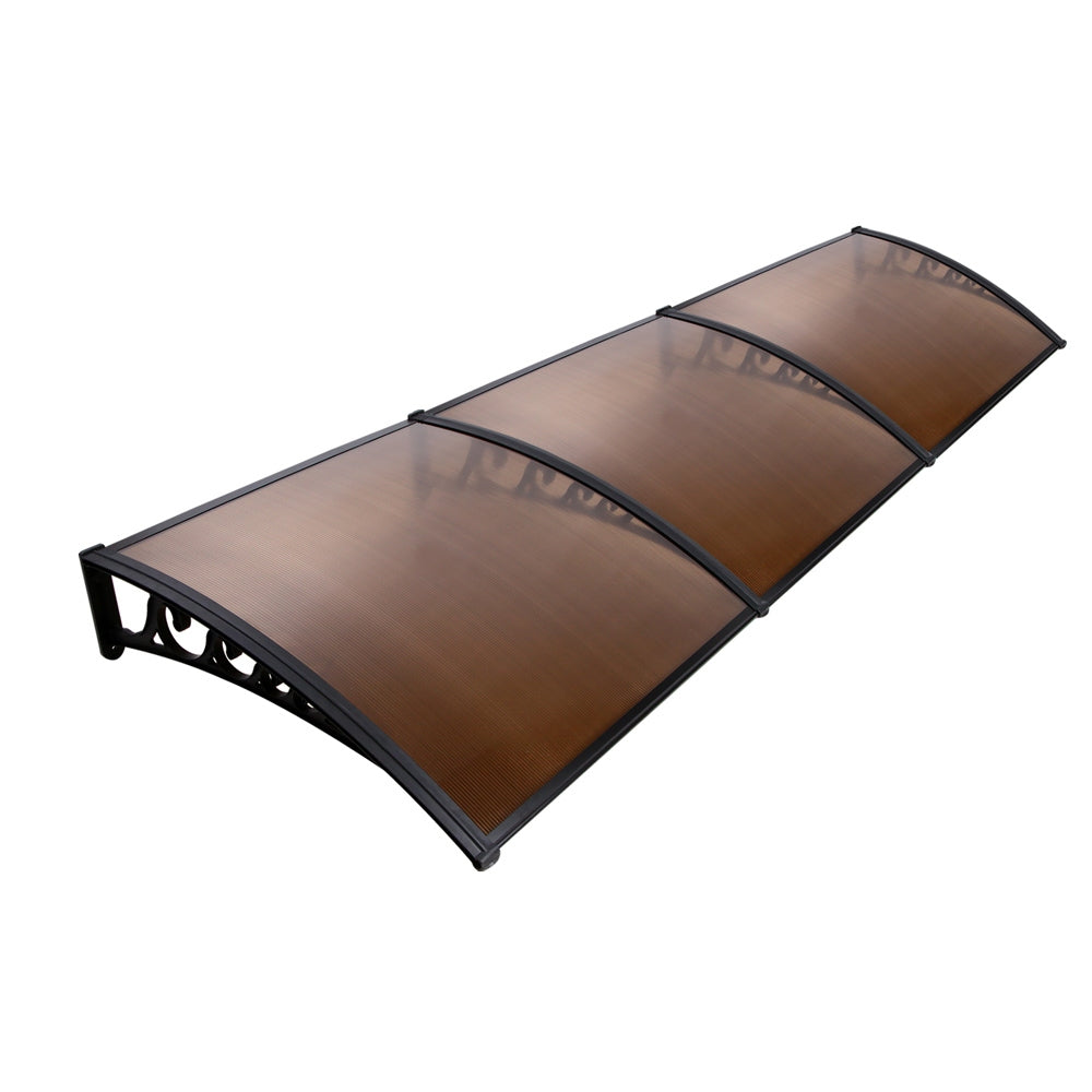 Awnings: Instahut Window Door Awning 1mx3m Brown