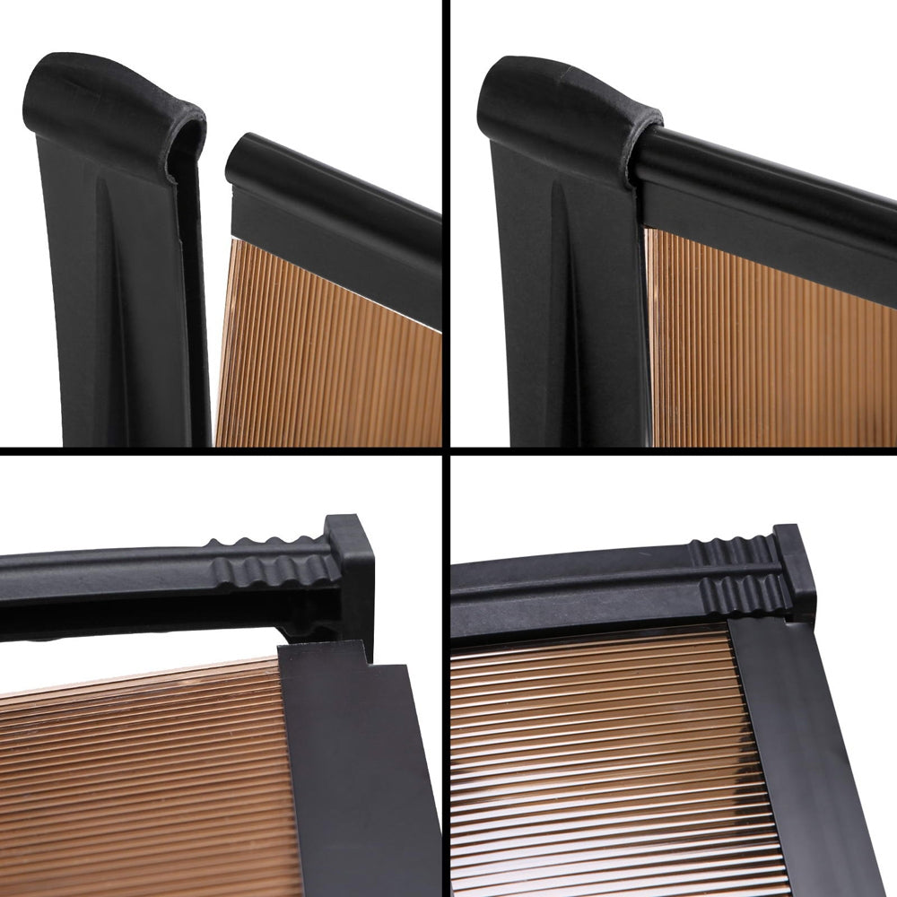 Awnings: Instahut Window Door Awning 1mx3m Brown