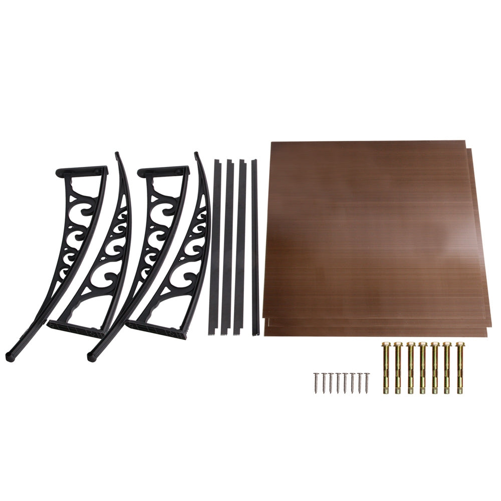 Awnings: Instahut Window Door Awning 1mx3m Brown