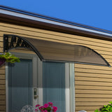 Instahut Window Door Awning 1mx3m Brown Hollow Sheet Plastic Frame