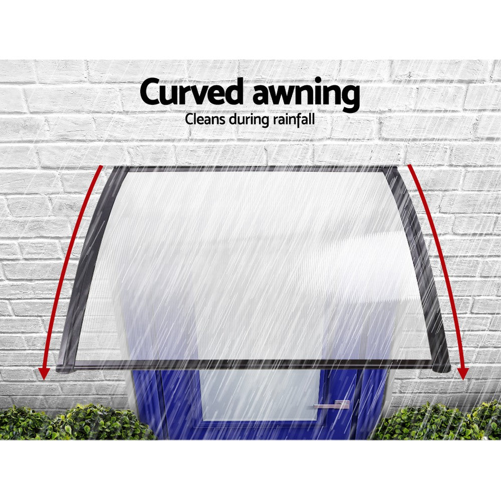 Awnings: Instahut Window Door Awning 1mx4m Transparent