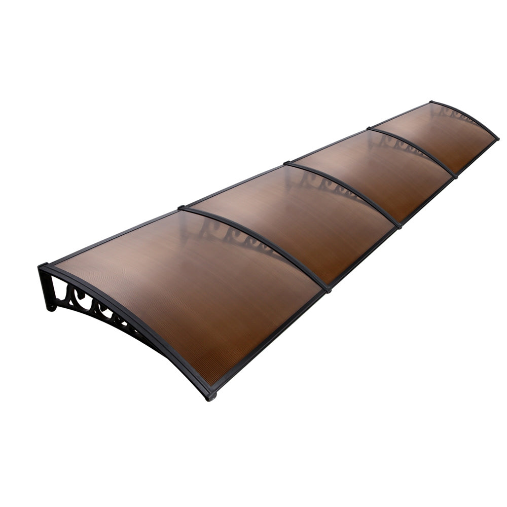 Awnings: Instahut Window Door Awning 1mx4m Brown