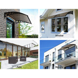 Instahut Window Door Awning 1mx4m Brown Hollow Sheet Plastic Frame