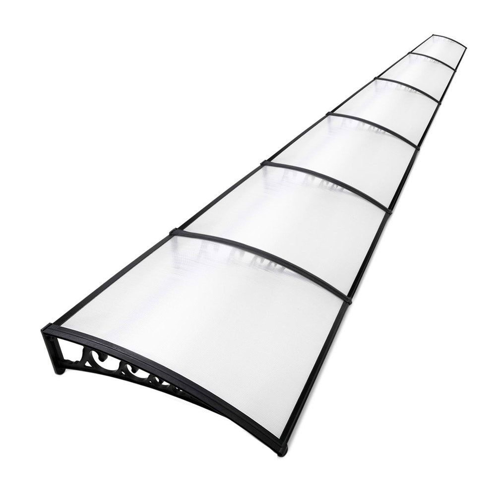 Awnings: Instahut Window Door Awning 1mx6m Transparent Plastic Frame