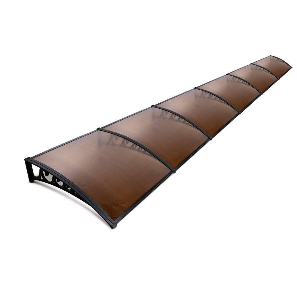 Awnings: Instahut Window Door Awning 1mx6m - Brown