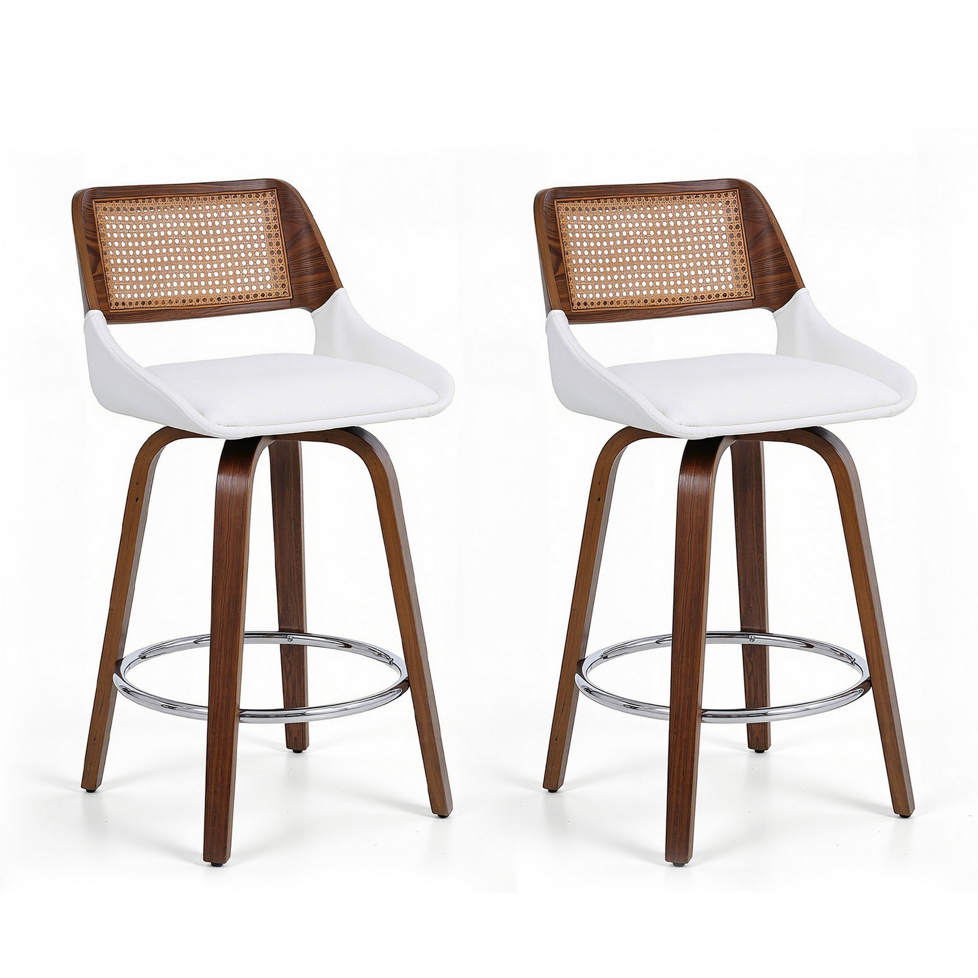 Table & Bar Stools: Artiss Wooden Bar Stools Set of 2 Swivel Kitchen Counter Stool Chair 60cm Seat Height