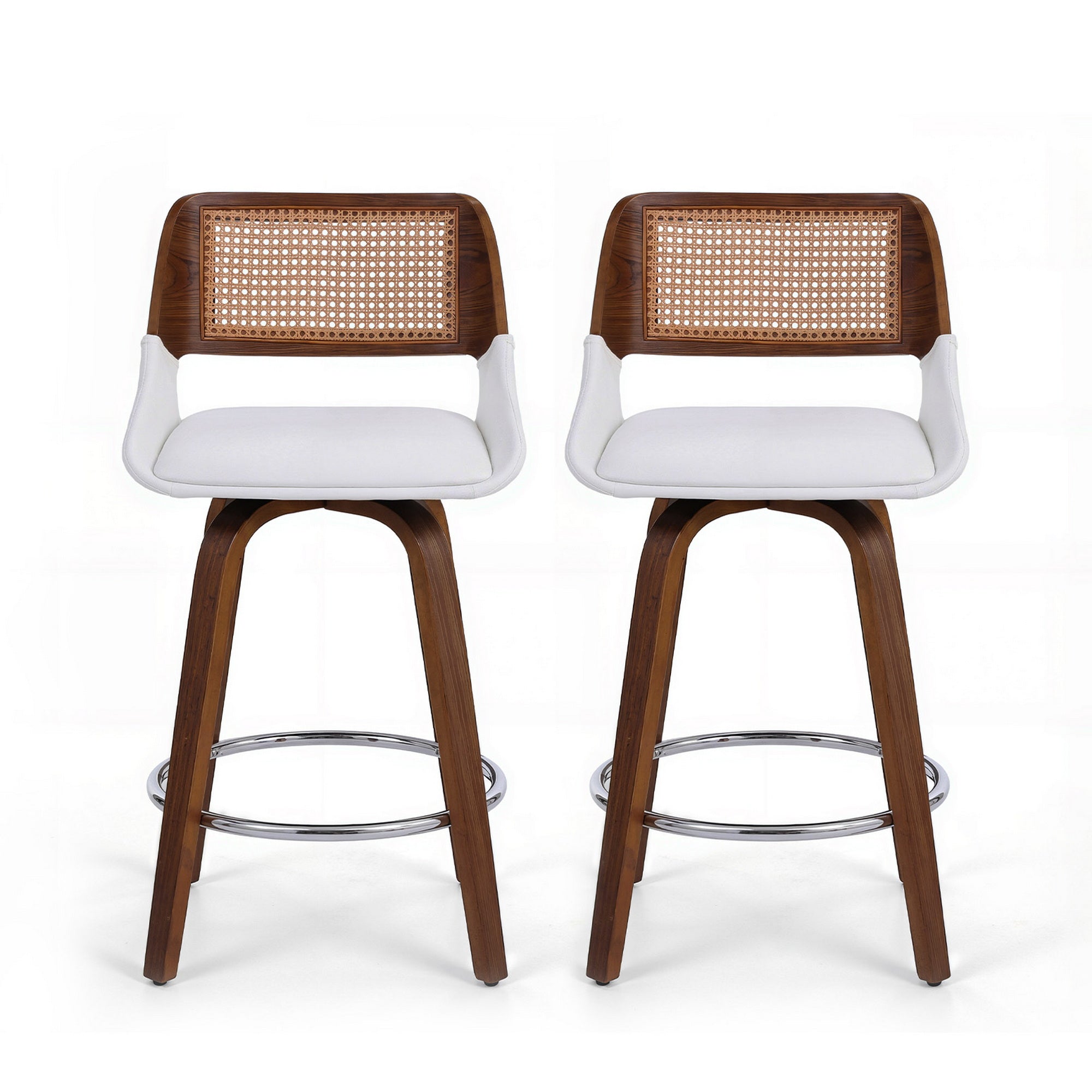 Table & Bar Stools: Artiss Wooden Bar Stools Set of 2 Swivel Kitchen Counter Stool Chair 60cm Seat Height