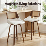 Table & Bar Stools: Artiss Wooden Bar Stools Set of 2 Swivel Kitchen Counter Stool Chair 60cm Seat Height
