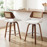 Table & Bar Stools: Artiss Wooden Bar Stools Set of 2 Swivel Kitchen Counter Stool Chair 60cm Seat Height
