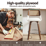 Table & Bar Stools: Artiss Wooden Bar Stools Set of 4 Swivel Kitchen Counter Stool Chair 60cm Seat Height