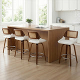 Table & Bar Stools: Artiss Wooden Bar Stools Set of 4 Swivel Kitchen Counter Stool Chair 60cm Seat Height