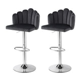 Table & Bar Stools: Artiss Bar Stool X2 Kitchen Dining Counter Gaslift Chair Adjustable Velvet Grey