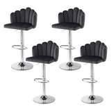Table & Bar Stools: Artiss Bar Stool X4 Kitchen Dining Counter Gaslift Chair Adjustable Velvet Grey