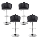 Table & Bar Stools: Artiss Bar Stool X4 Kitchen Dining Counter Gaslift Chair Adjustable Velvet Grey