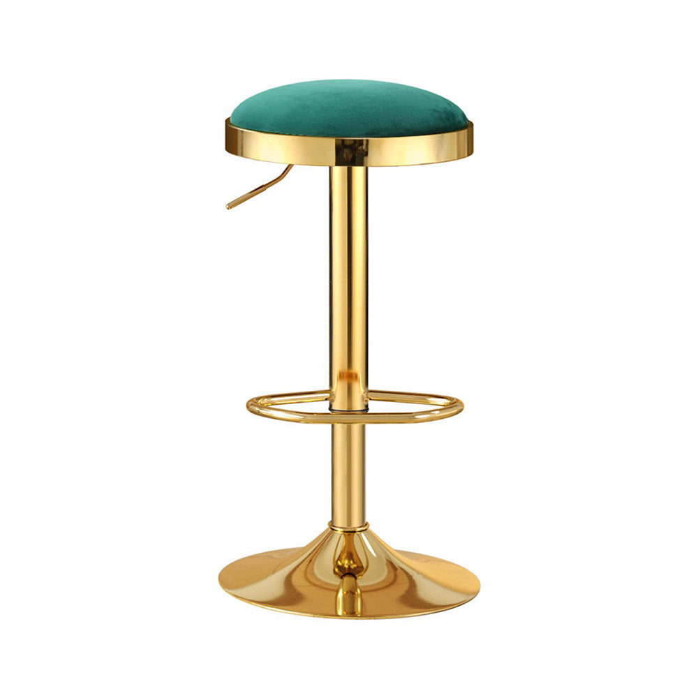 Table & Bar Stools: 4x Artiss Bar Stools Kitchen Dining Chairs Velvet Padded Stool Green