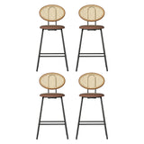 Table & Bar Stools: Artiss 4x Bar Stools PU Leather Stools Brown