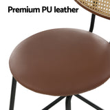 Table & Bar Stools: Artiss 4x Bar Stools PU Leather Stools Brown