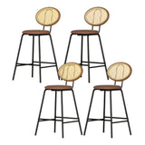 Table & Bar Stools: Artiss 4x Bar Stools PU Leather Stools Brown