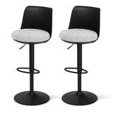 Table & Bar Stools: Artiss 2x Bar Stools Kitchen Swivel Gas Lift Counter Dining Chair Curved Black