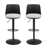 Table & Bar Stools: Artiss 2x Bar Stools Kitchen Swivel Gas Lift Counter Dining Chair Curved Black