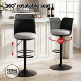 Table & Bar Stools: Artiss 2x Bar Stools Kitchen Swivel Gas Lift Counter Dining Chair Curved Black