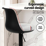 Table & Bar Stools: Artiss 2x Bar Stools Kitchen Swivel Gas Lift Counter Dining Chair Curved Black