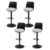 Table & Bar Stools: Artiss 4x Bar Stools Kitchen Swivel Gas Lift Counter Dining Chair Curved Black
