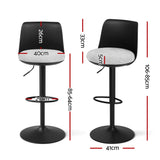 Table & Bar Stools: Artiss 4x Bar Stools Kitchen Swivel Gas Lift Counter Dining Chair Curved Black