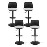 Table & Bar Stools: Artiss 4x Bar Stools Kitchen Swivel Gas Lift Counter Dining Chair Curved Black