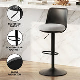 Table & Bar Stools: Artiss 4x Bar Stools Kitchen Swivel Gas Lift Counter Dining Chair Curved Black