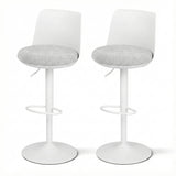 Table & Bar Stools: Artiss 2x Bar Stools Kitchen Swivel Gas Lift Counter Dining Chair Curved White