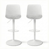 Table & Bar Stools: Artiss 2x Bar Stools Kitchen Swivel Gas Lift Counter Dining Chair Curved White
