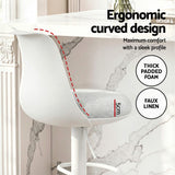 Table & Bar Stools: Artiss 2x Bar Stools Kitchen Swivel Gas Lift Counter Dining Chair Curved White