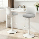 Table & Bar Stools: Artiss 2x Bar Stools Kitchen Swivel Gas Lift Counter Dining Chair Curved White