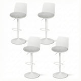 Table & Bar Stools: Artiss 4x Bar Stools Kitchen Swivel Gas Lift Counter Dining Chair Curved White