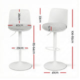 Table & Bar Stools: Artiss 4x Bar Stools Kitchen Swivel Gas Lift Counter Dining Chair Curved White