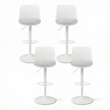 Table & Bar Stools: Artiss 4x Bar Stools Kitchen Swivel Gas Lift Counter Dining Chair Curved White